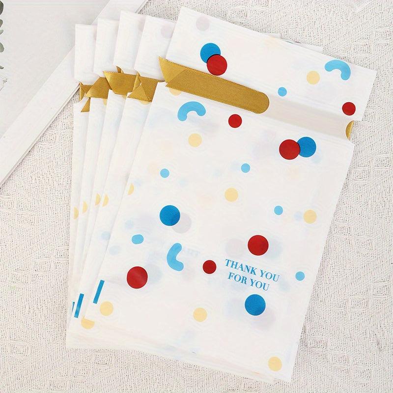 5pcs Polka Dot Thank You Drawstring Packaging Bag