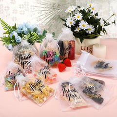 200pcs Sheer Organza Small Transparent Favor Bags Wedding Favor Bags