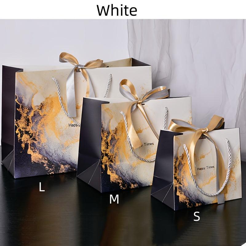 Marble Pattern Gift Bag Tote Bag With Ribbon Packaging Bag Shopping Mall