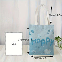 Letter Print Handbag Casual Travel Goods Bag Reusable Shopping Bag