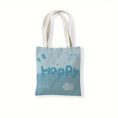 Letter Print Handbag Casual Travel Goods Bag Reusable Shopping Bag