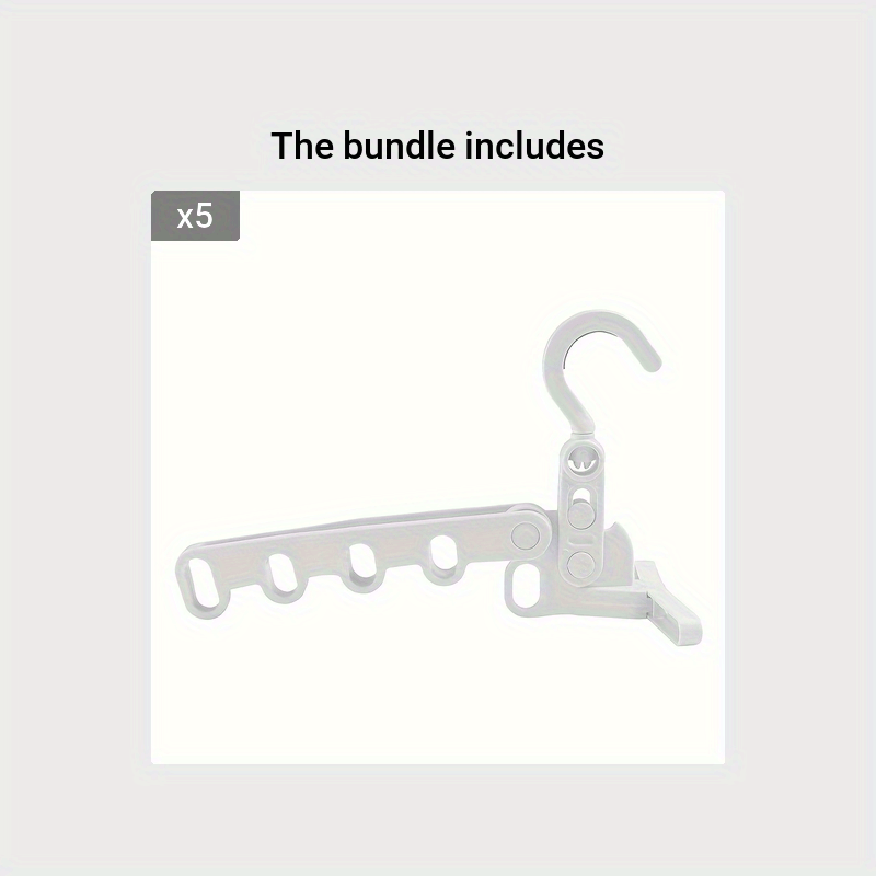 Foldable Travel Hanger Rack 5 Holes Sturdy Plastic Hanger