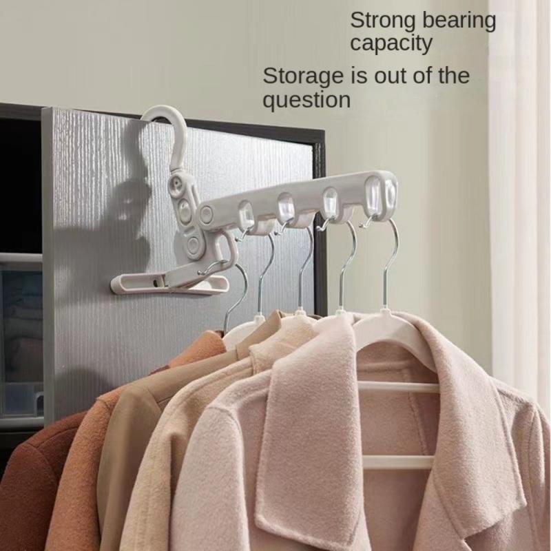Foldable Travel Hanger Rack 5 Holes Sturdy Plastic Hanger