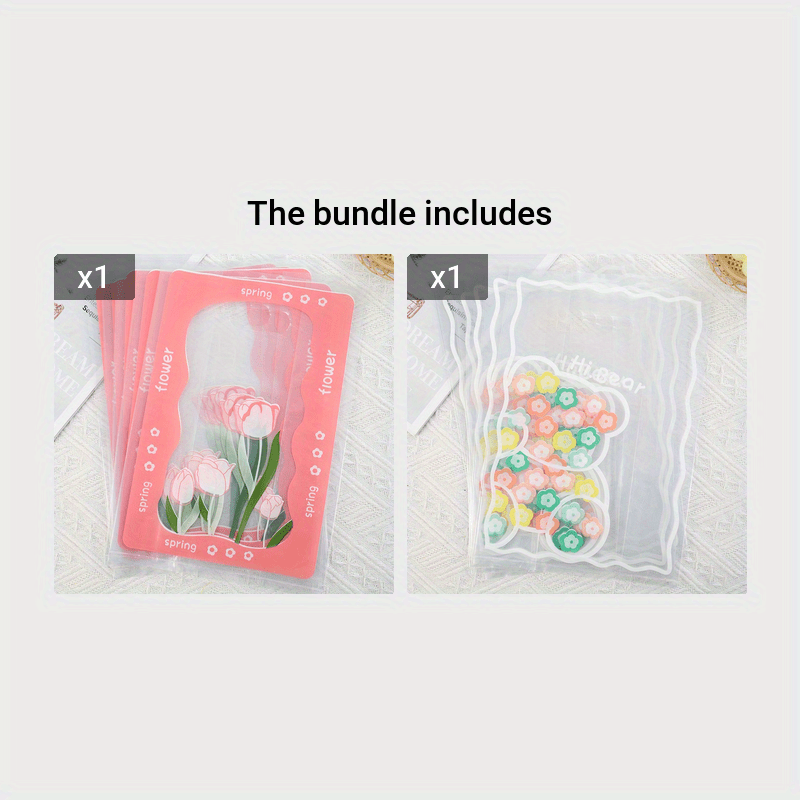 10pcs Small Fresh Tulip Gypsophila Dessert Tote Bag Packing Bag