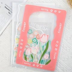 10pcs Small Fresh Tulip Gypsophila Dessert Tote Bag Packing Bag
