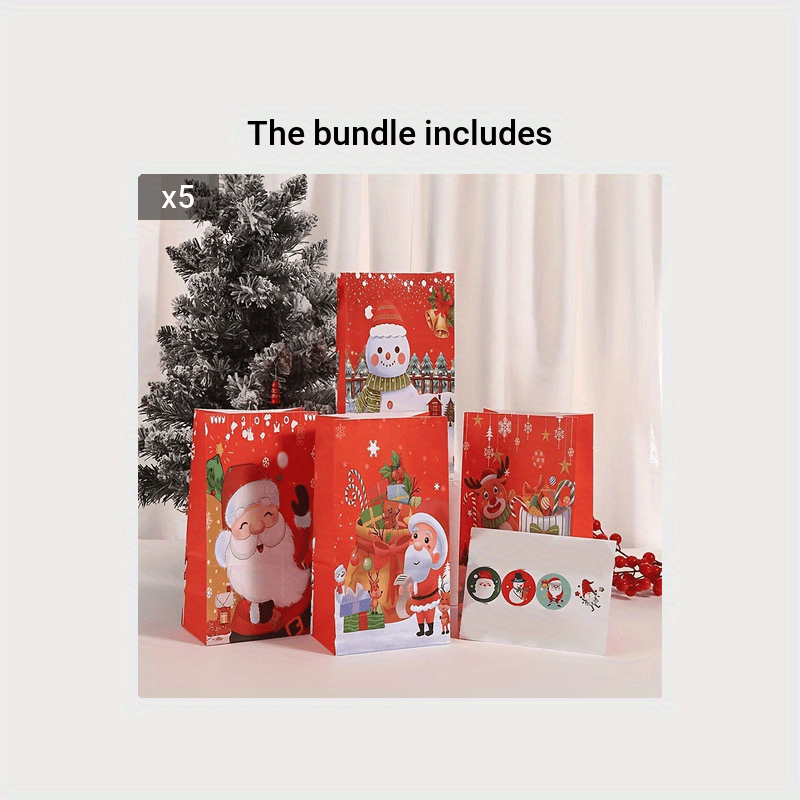 4pcs Christmas Party Favor Bags Holiday Candy Bags