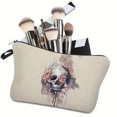 Skull Pattern Makeup Bag Halloween Travel Clutch Lazy Storage Bag