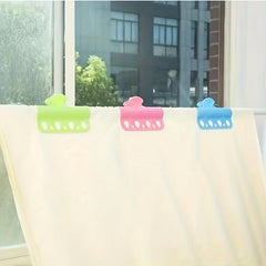 1pc Windproof Clothes Hanger Fixing Clip Large Balcony Clothes Rod Buckle