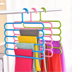 5 Layer Non-slip Clothes Hangers Pant Storage Rack Scarf Tie Holder