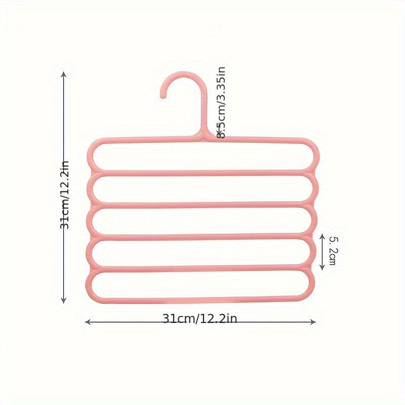 5 Layer Non-slip Clothes Hangers Pant Storage Rack Scarf Tie Holder