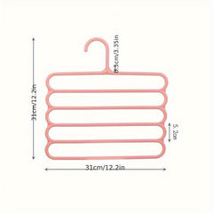 5 Layer Non-slip Clothes Hangers Pant Storage Rack Scarf Tie Holder