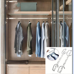 2pcs Metal Hangers with Magic Hook 6 Hole Clothing Wardrobe Organiz