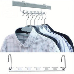 2pcs Metal Hangers with Magic Hook 6 Hole Clothing Wardrobe Organiz