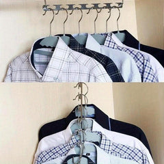 2pcs Metal Hangers with Magic Hook 6 Hole Clothing Wardrobe Organiz