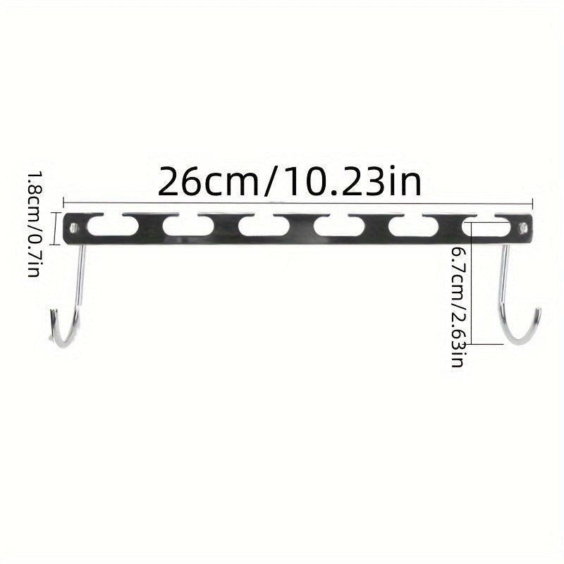 2pcs Metal Hangers with Magic Hook 6 Hole Clothing Wardrobe Organiz