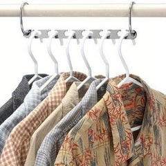 2pcs Metal Hangers with Magic Hook 6 Hole Clothing Wardrobe Organiz