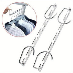 2pcs Metal Hangers with Magic Hook 6 Hole Clothing Wardrobe Organiz