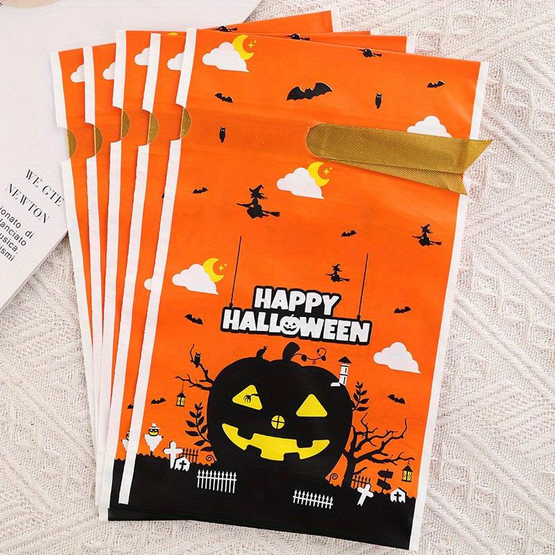 5pcs Halloween Drawstring Pocket Ribbon Candy Biscuit Packaging Bag
