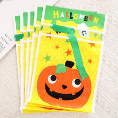 5pcs Halloween Drawstring Pocket Ribbon Candy Biscuit Packaging Bag