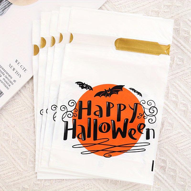 5pcs Halloween Drawstring Pocket Ribbon Candy Biscuit Packaging Bag