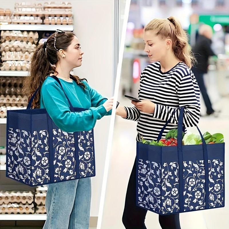 Large Reusable Grocery Shopping Bags Bulk Eco Tote Bags with Long Handle