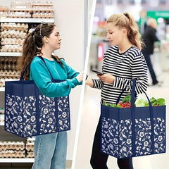 Large Reusable Grocery Shopping Bags Bulk Eco Tote Bags with Long Handle