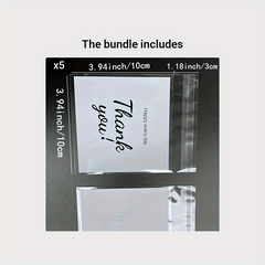 100pcs Thank You Print Opp Ziplock Bag Gift Candy Packaging 13x10cm