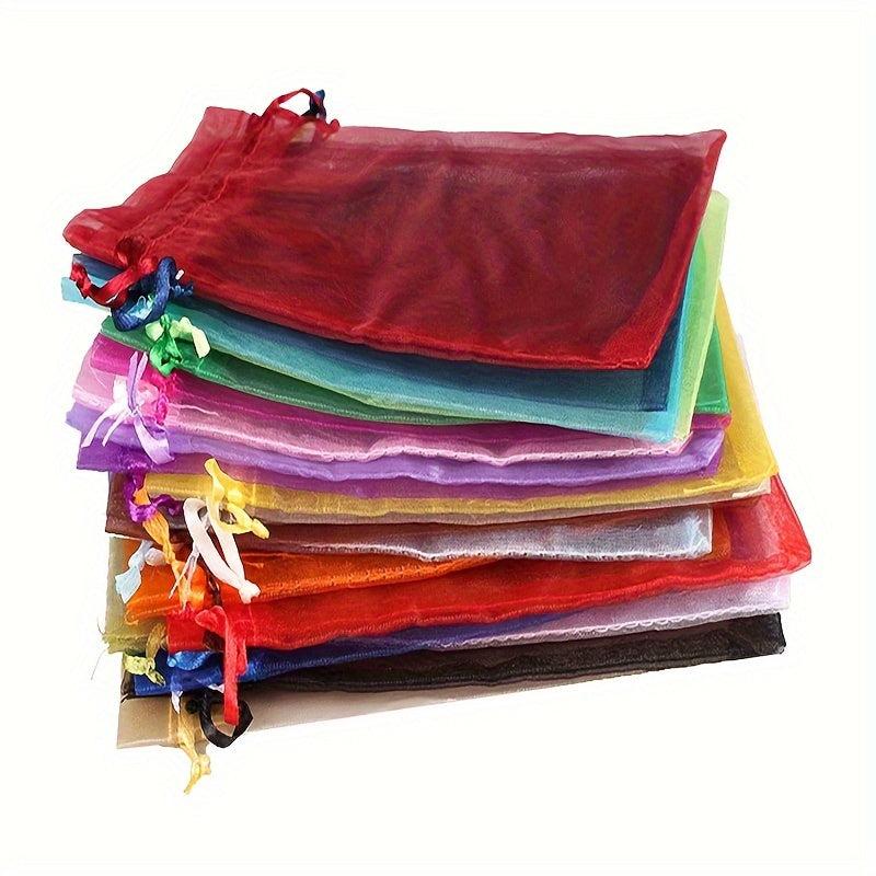 50pcs Organza Bags 3.54''x4.7'' Satin Drawstring Pouch Wedding Favors