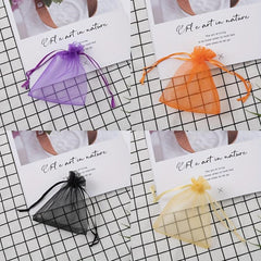 50pcs Organza Bags 3.54''x4.7'' Satin Drawstring Pouch Wedding Favors