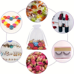 50pcs Organza Bags 3.54''x4.7'' Satin Drawstring Pouch Wedding Favors