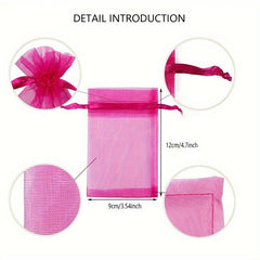 50pcs Organza Bags 3.54''x4.7'' Satin Drawstring Pouch Wedding Favors