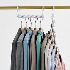 Wardrobe Foldable Magic Hanger Five Hole Hook Rotating Storage ABS Plastic