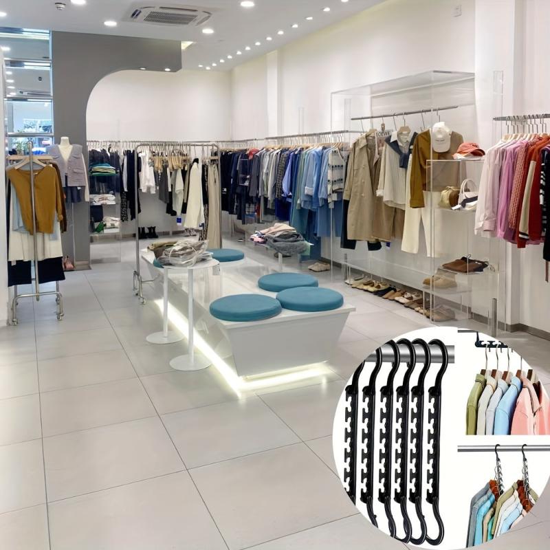 Wardrobe Foldable Magic Hanger Five Hole Hook Rotating Storage ABS Plastic