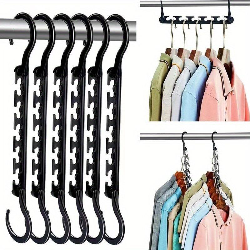Wardrobe Foldable Magic Hanger Five Hole Hook Rotating Storage ABS Plastic