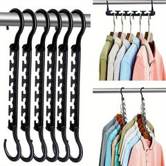 Wardrobe Foldable Magic Hanger Five Hole Hook Rotating Storage ABS Plastic