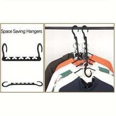 Wardrobe Foldable Magic Hanger Five Hole Hook Rotating Storage ABS Plastic