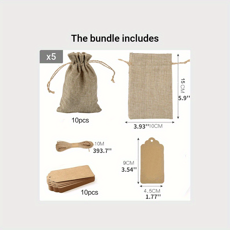 10pcs Drawstring Bags Closure Gift Bags Wedding Party DIY Crafts Jewelry Pouches