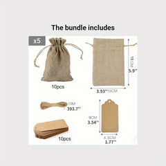 10pcs Drawstring Bags Closure Gift Bags Wedding Party DIY Crafts Jewelry Pouches