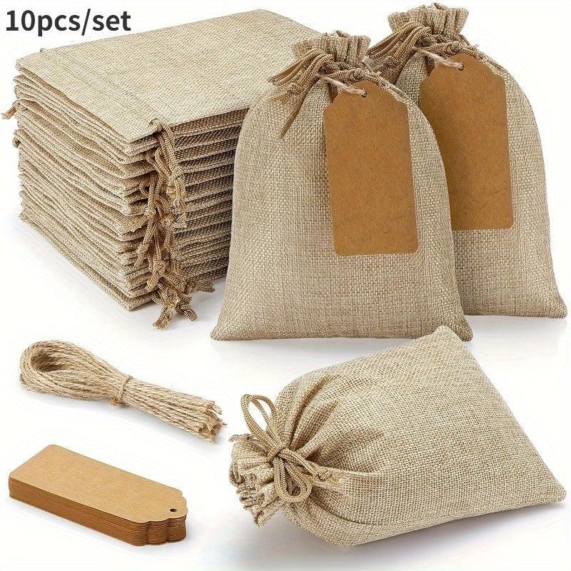 10pcs Drawstring Bags Closure Gift Bags Wedding Party DIY Crafts Jewelry Pouches