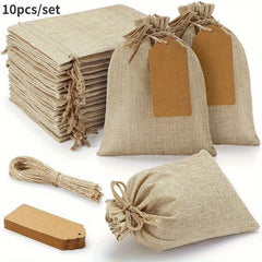 10pcs Drawstring Bags Closure Gift Bags Wedding Party DIY Crafts Jewelry Pouches
