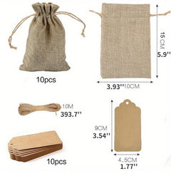 10pcs Drawstring Bags Closure Gift Bags Wedding Party DIY Crafts Jewelry Pouches