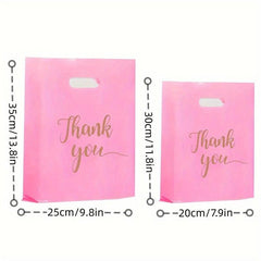 20pcs Pink Thank You Shopping Handbag Cosmetic Packaging Bag