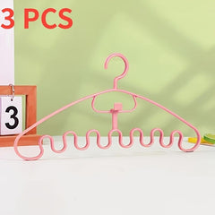 3pcs Wave Shape Clothes Hanger Underwear Bags Hanging Rack