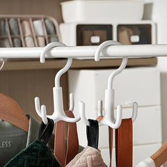 2pcs Rotating Clothes Hanger No Punching Needed Scarf Organizer Belt Rack