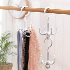 2pcs Rotating Clothes Hanger No Punching Needed Scarf Organizer Belt Rack
