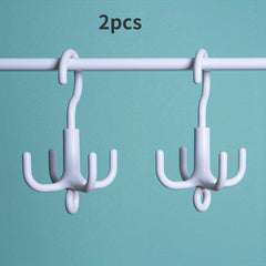 2pcs Rotating Clothes Hanger No Punching Needed Scarf Organizer Belt Rack