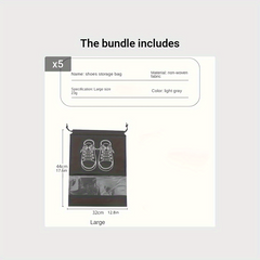Non woven Fabric Drying Shoe Bag Drawstring Dust Cover Storage Bag
