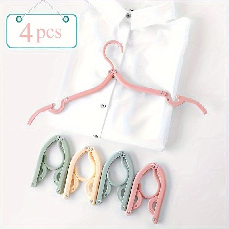 4pcs Folding Hanger Travel Portable Storage Trip Telescopic Drying Rack