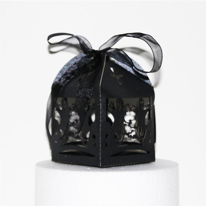 4pcs Halloween Candy Paper Box Pumpkin Ghost Laser Hollow High-end