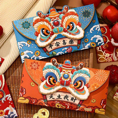 4pcs Dragon Year Spring Blessing Lucky Red Envelopes